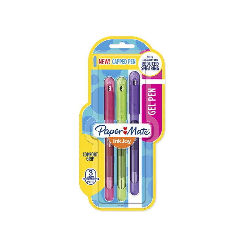 Paper Mate InkJoy Gel Pens Medium Point (0.7mm) Capped, 3 Count, Assorted Colors (2023009) - Image 1